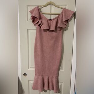 Fashion Nova Blush Ruffle Mini Dress